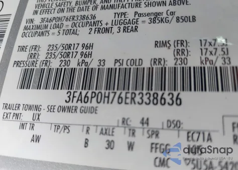 2014 Ford Fusion Se from USA, damaged, VIN 3FA6P0H76ER338636